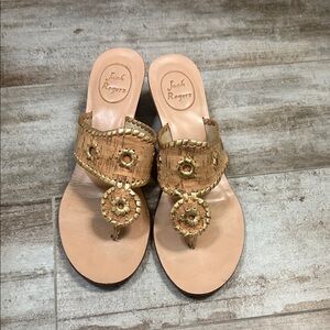 Jack Rogers Women's Gold and Tan Sandals